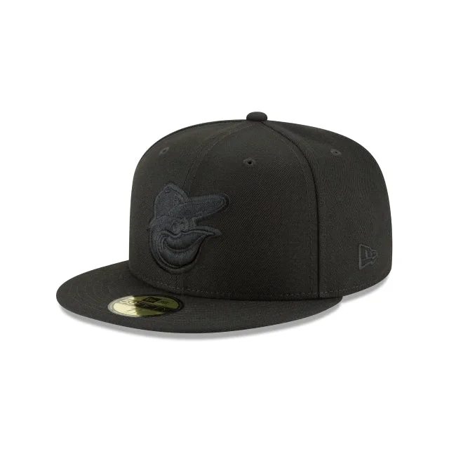 baseball cap for ocean breezes-Baltimore Orioles Blackout Basic 59FIFTY Fitted Hat