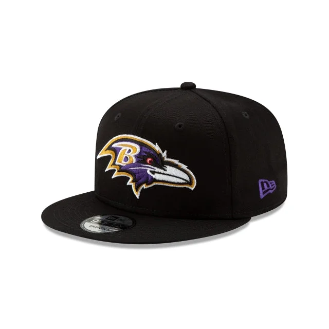 baseball cap with swirl designs-Baltimore Ravens Black 9FIFTY Snapback Hat