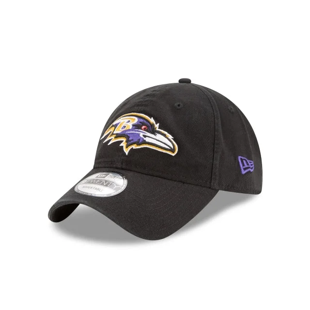 baseball cap for SUV drivers-Baltimore Ravens Core Classic Black 9TWENTY Adjustable Hat