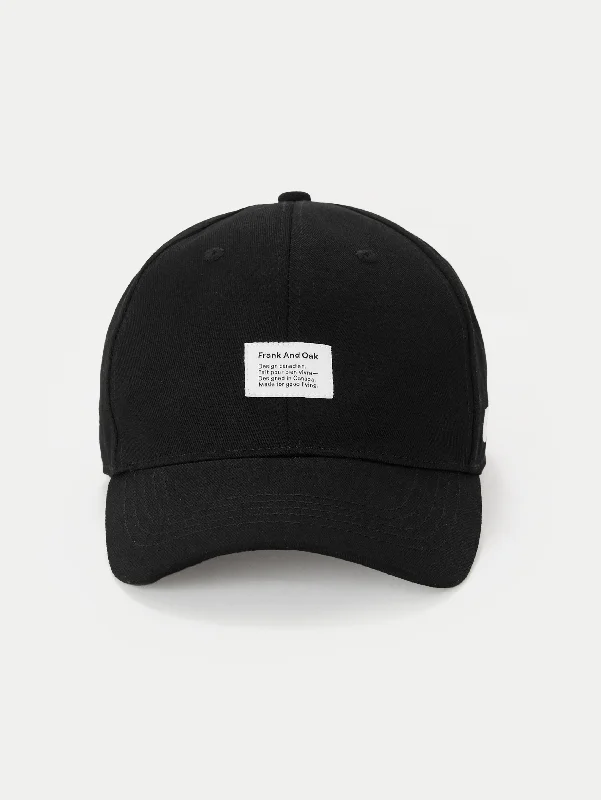 baseball cap with sharp logos-The Dad Cap in Black