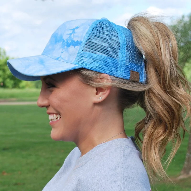 baseball cap with giraffe print-BT-5 C.C Pony Caps Light Blue Tie Dye