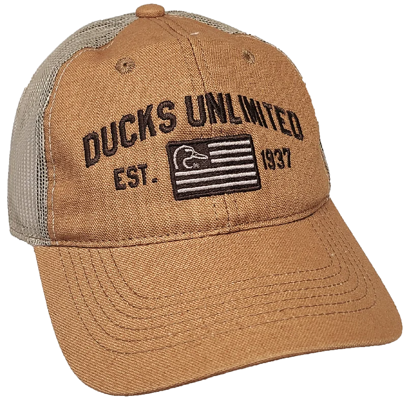 baseball cap with steel accents-CAP Ducks Unlimited American Flag   DU233924