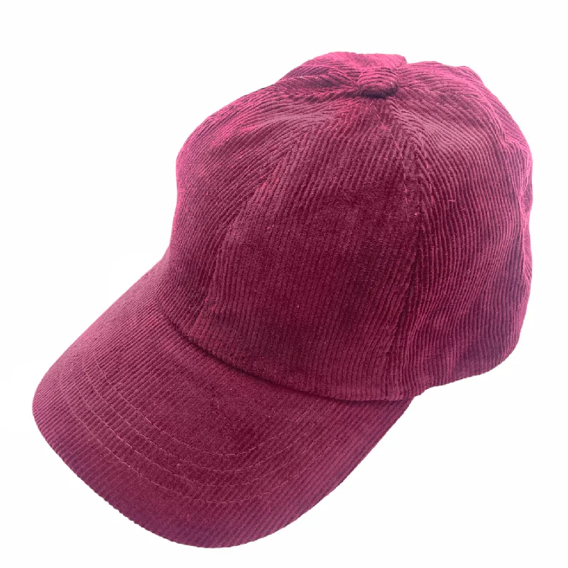 baseball cap for fitness enthusiasts-BT-937 Corduroy Criss Cross Cap Berry