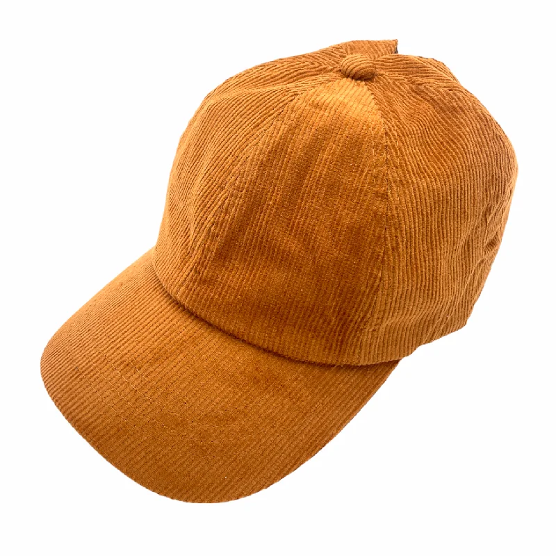 baseball cap for outdoor concerts-BT-937 Corduroy Criss Cross Cap Camel