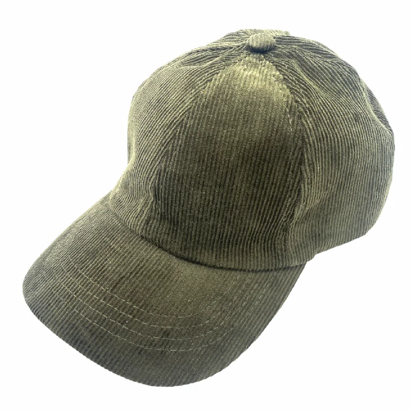 baseball cap with custom patches-BT-937 Corduroy Criss Cross Cap Olive