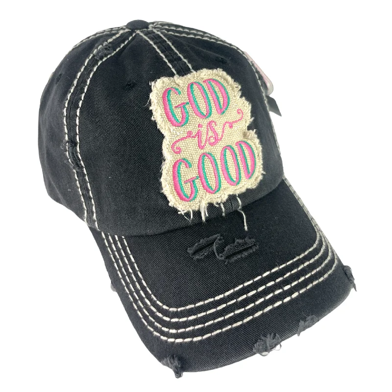 baseball cap for small heads-KBV-1417 BLK God is Good