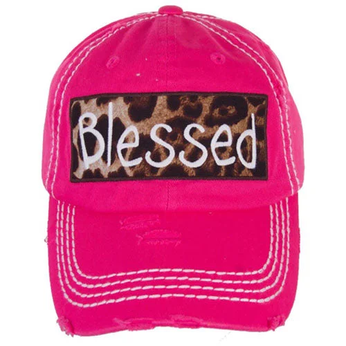 baseball cap with bright tones-KBV-1112 Blessed Cap Hot Pink