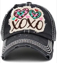 baseball cap for town vibes-KBV-1411 XOXO BLACK