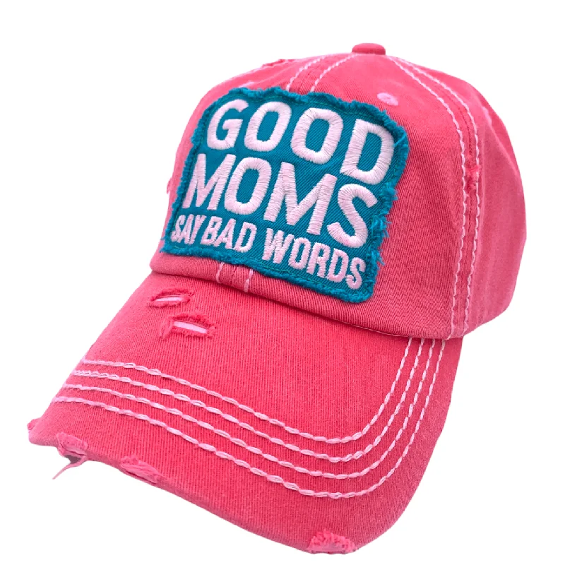 baseball cap with movie quotes-KBV-1369 Good Moms Hot Pink