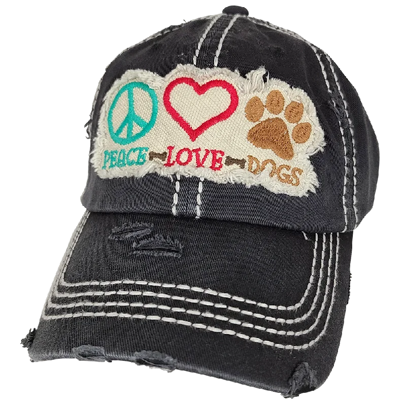 baseball cap with camouflage print-KBV-1405 Peace Love Dogs Black