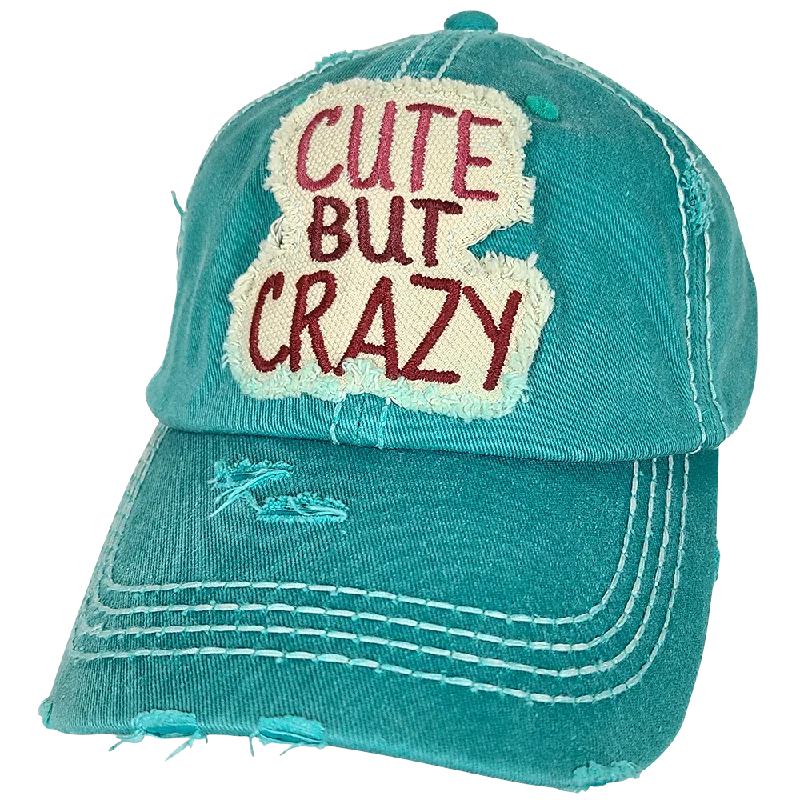 baseball cap with floral patterns-KBV-1406 Cute But Crazy Turquoise