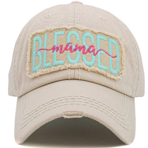 baseball cap for surf trips-KBV-1492 Blessed Mama Stone