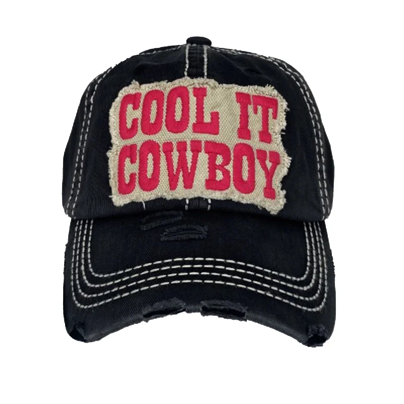 baseball cap with retro art-KBV-2001 Cool It Cowboy Black