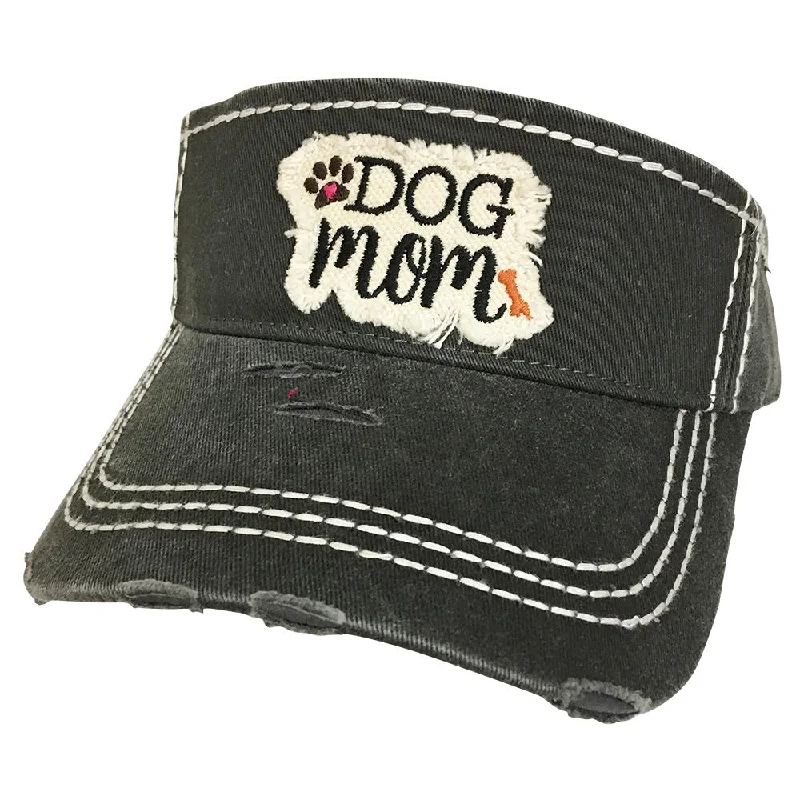 baseball cap with herringbone design-KBR-136 Dog Mom Dark Grey