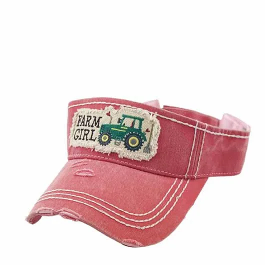 baseball cap for truck drivers-KBR-143 Farm Girl Hot Pink