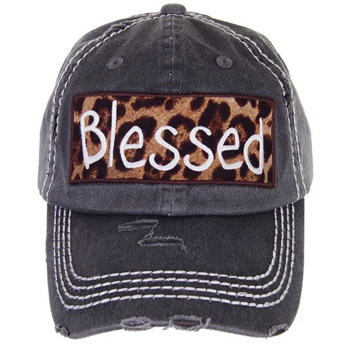 baseball cap for neighborhood BBQs-KBV-1112 Blessed Cap Black