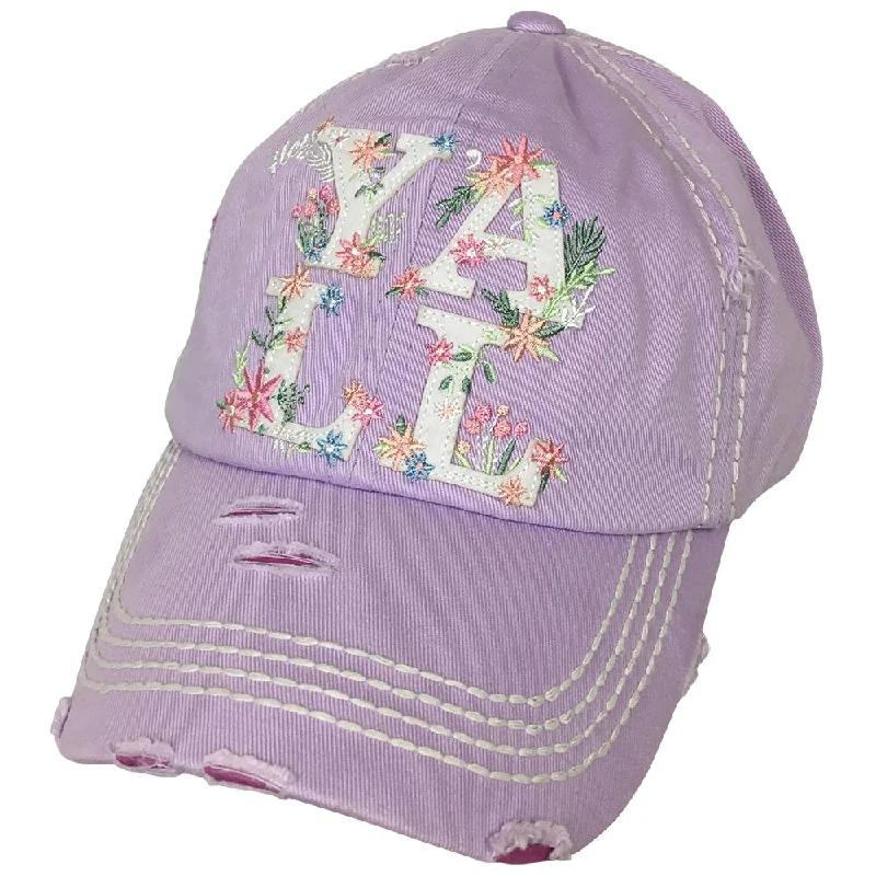 baseball cap for snowy trails-KBV-1132 Hey Yall Light Purple