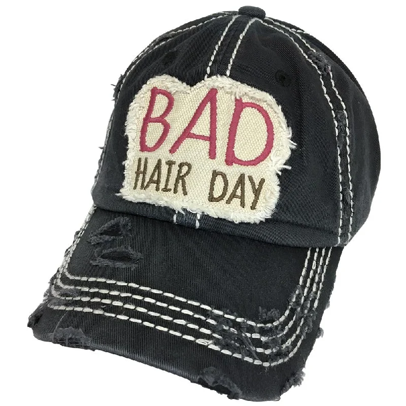 baseball cap for preschoolers sizes-KBV-1138 Bad Hair Cap Black