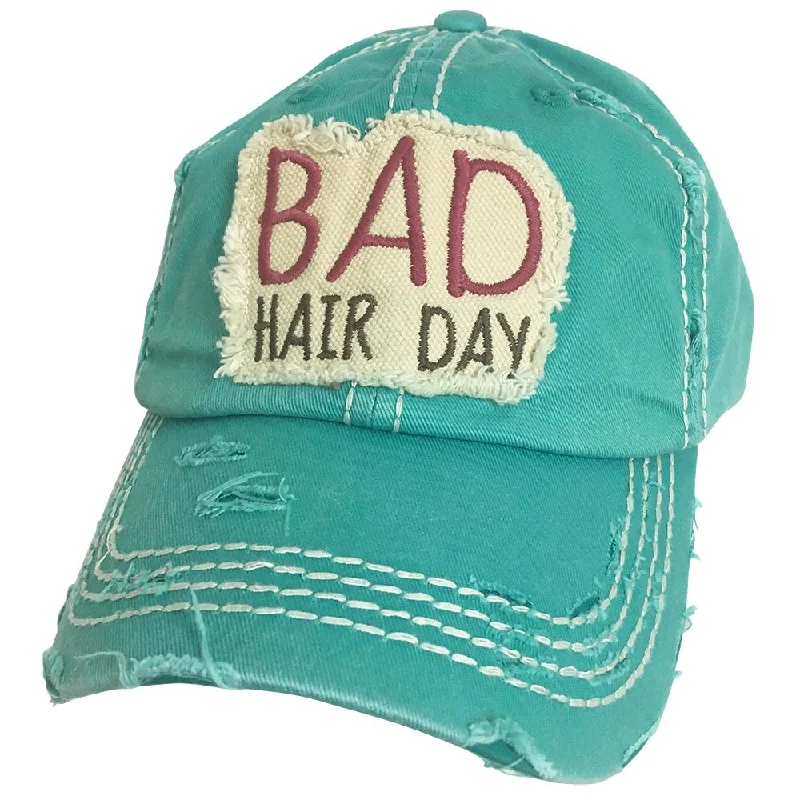 baseball cap with optical illusions-KBV-1138 Bad Hair Day Turq