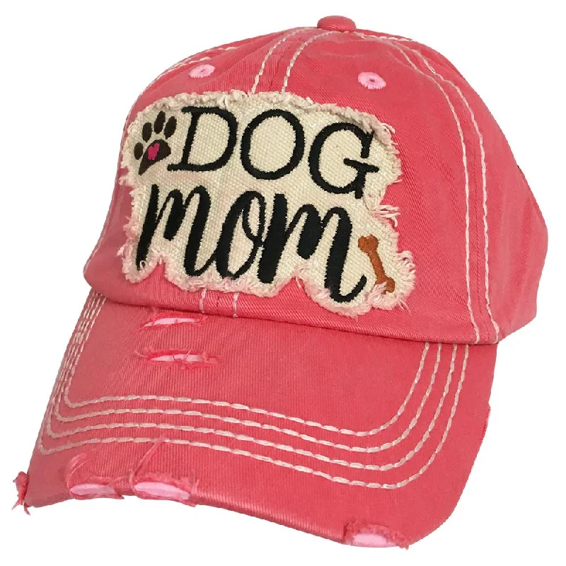 baseball cap for intramural teams-KBV-1140 DOG MOM HOT PINK