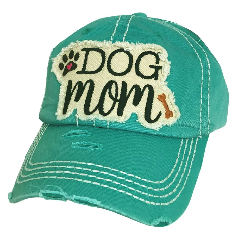 baseball cap for island vacations-KBV-1140 DOG MOM TURQ