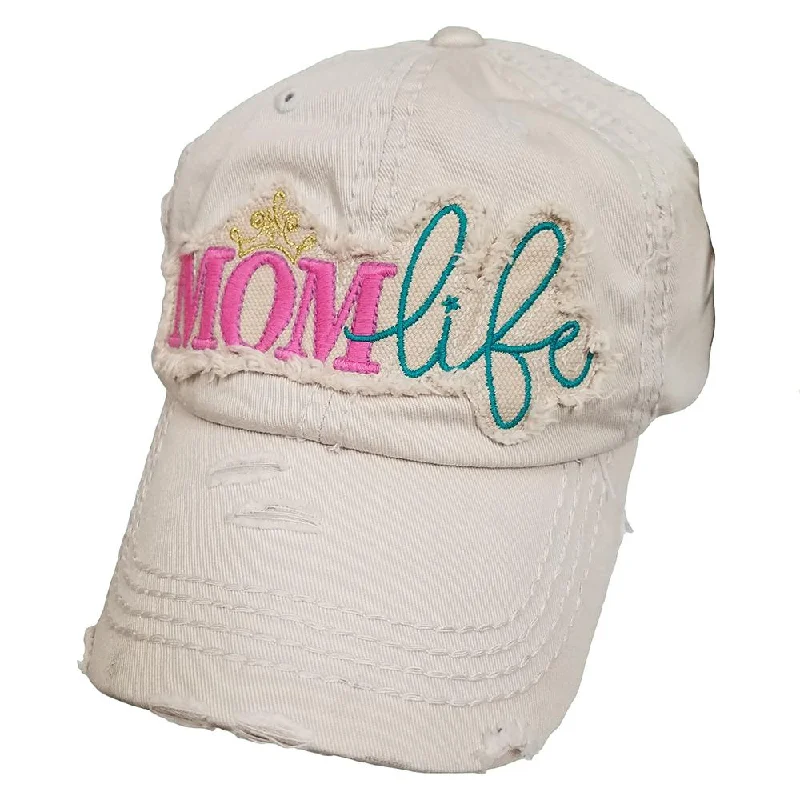 baseball cap with soft finish-KBV-1142 Mom Life Stone