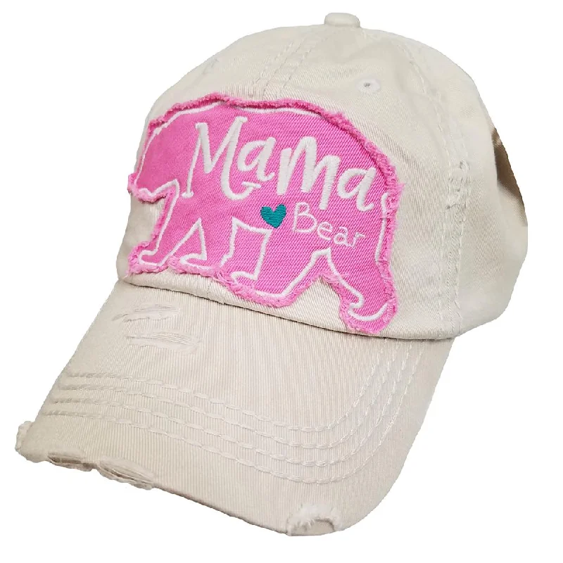 baseball cap for retro enthusiasts-KBV-1147 Mama Bear Hat Stone