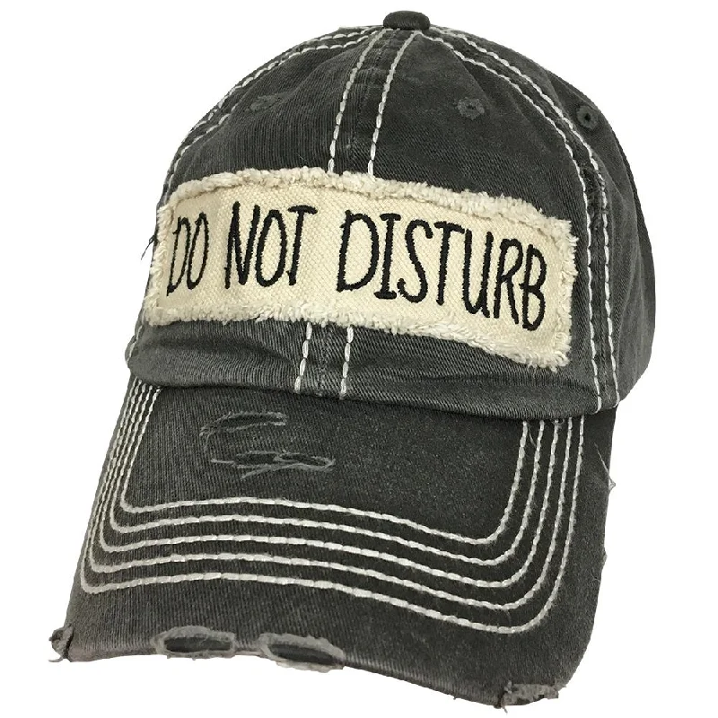 baseball cap with custom slogans-KBV-1161 Do Not Disturb-Black