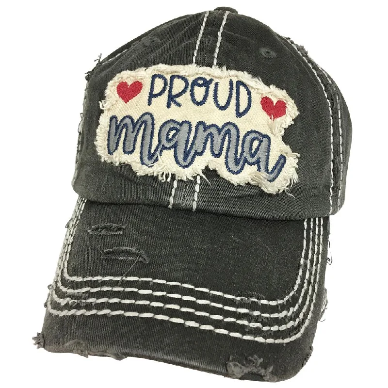 baseball cap with sharp design-KBV-1164 Proud Mama Black