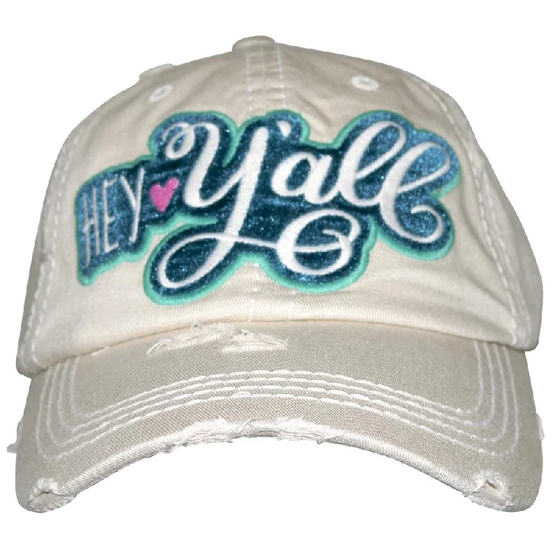 baseball cap with name personalization-KBV-1169 Hey Y'all Stone