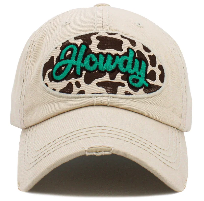 baseball cap with fresh design-KBV-1495 Howdy Cow Print Stone