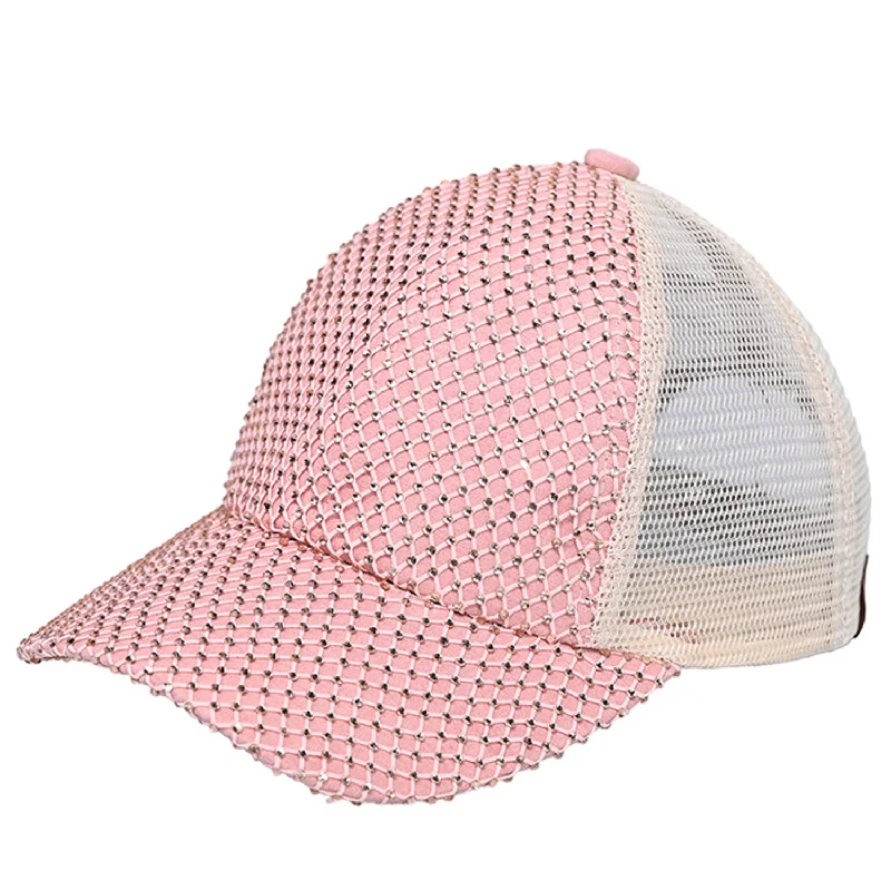 baseball cap for ridge hikes-BAB-8040 ROSE DIAMOND CAP