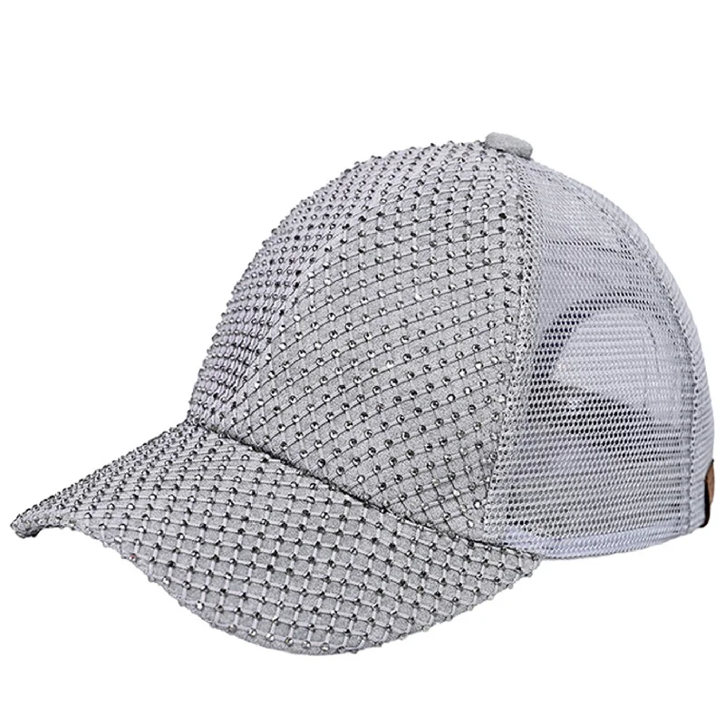 baseball cap with cool lining-BAB-8040 GREY DIAMOND CAP