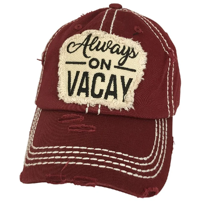 baseball cap with platinum accents-KBV-1181 Vacay Burgundy