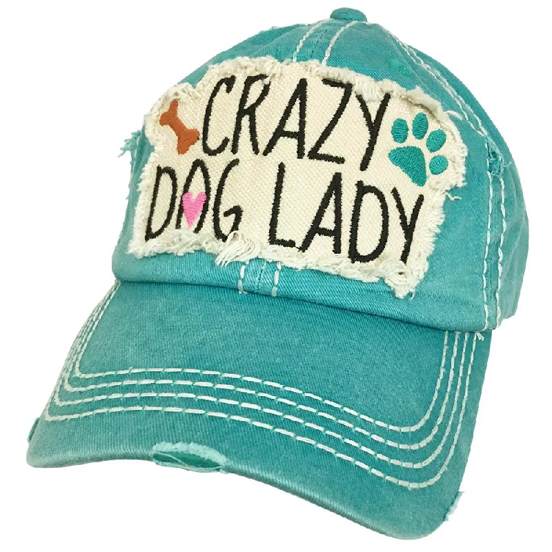 baseball cap for indie style-KBV-1189 Crazy Dog Lady Turq