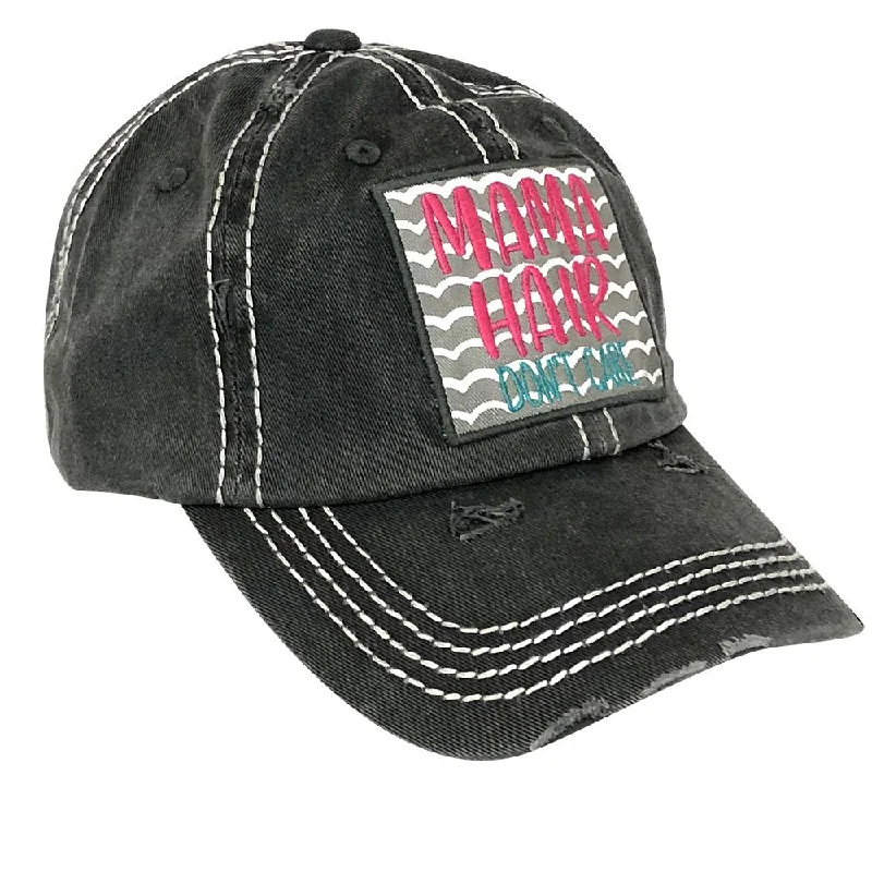 baseball cap with classic team logos-KBV-1197 Mama Hair Black