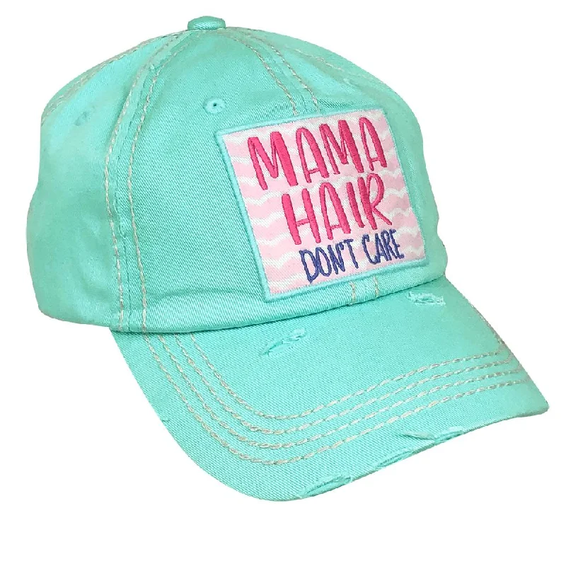 baseball cap for kayaking adventures-KBV-1197 Mama Hair Diamond Blue