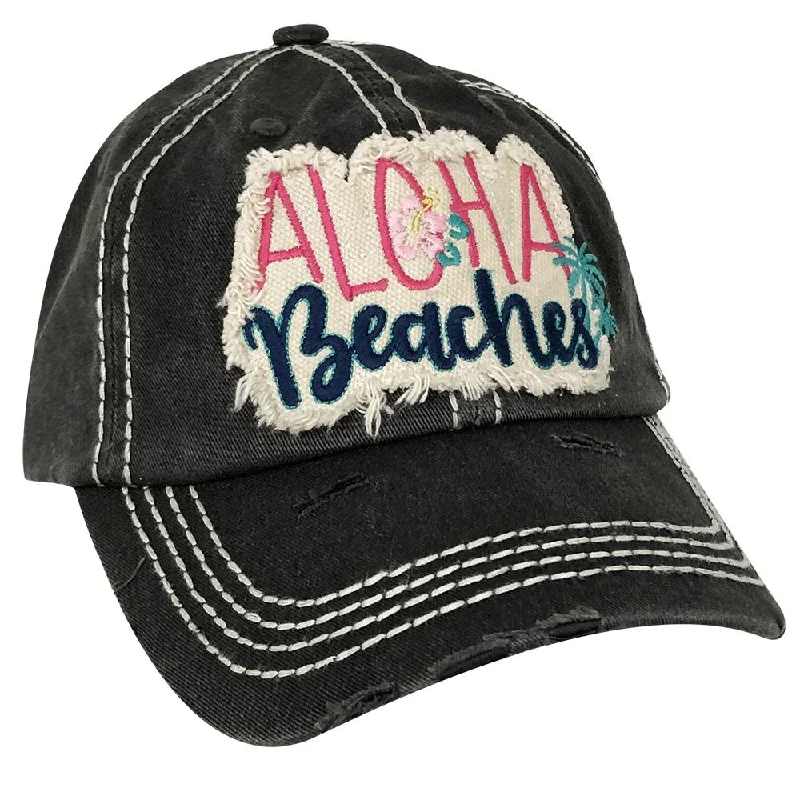 baseball cap for dusk runs-KBV-1199 Aloha Beaches Cap Black