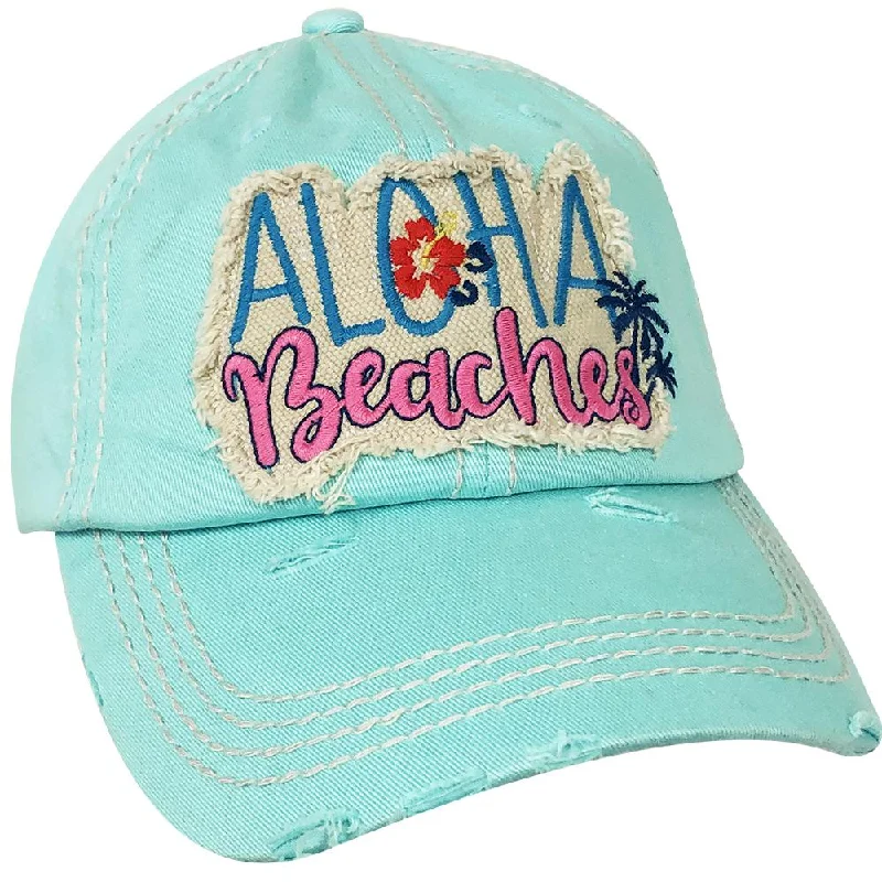 baseball cap with wavy patterns-KBV-1199 Aloha Beaches Cap Diamond Blue