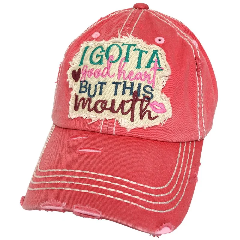 baseball cap for tropical weather-KBV-1242 Good Heart Cap Hot Pink