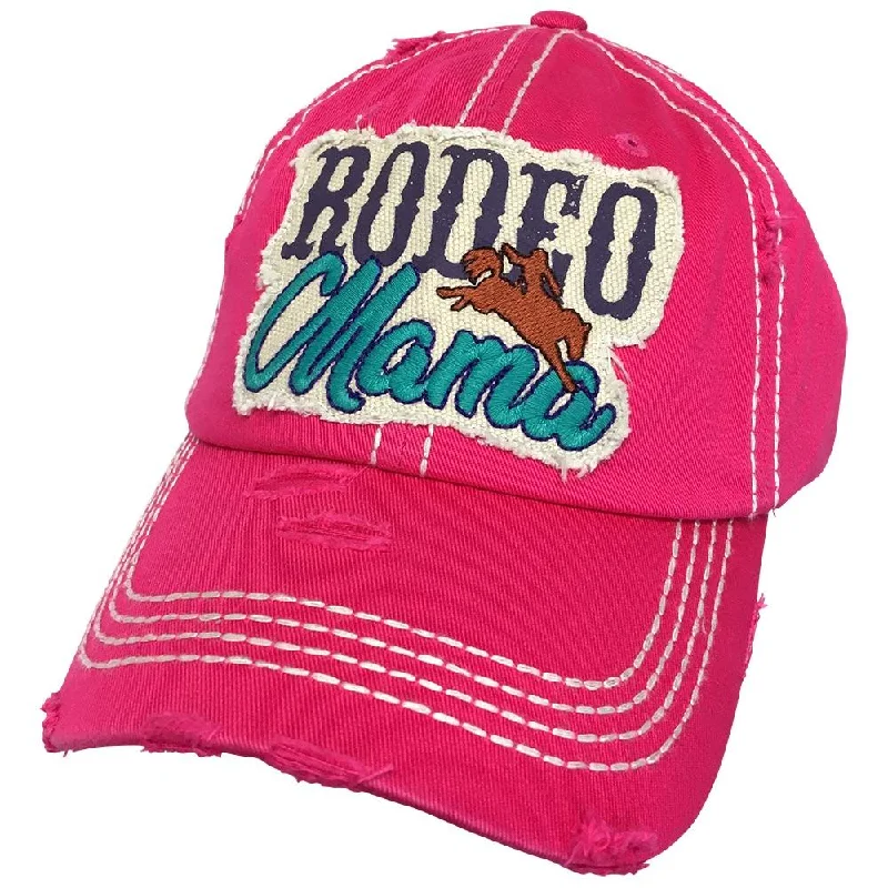 baseball cap for grunge fashion-KBV-1251 Rodeo Mama Cap Hot Hit Pink