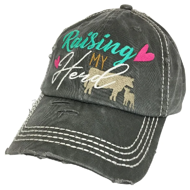 baseball cap for baby sizes-KBV-1269-Raising My Herd-Black