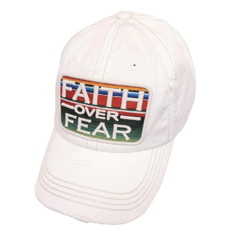 baseball cap for late-night runs-KBV-1270 Faith Over Fear White