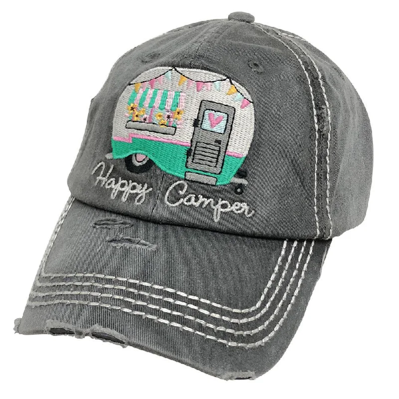 baseball cap with gold accents-KBV-1276 Happy Camper Pastel Moss