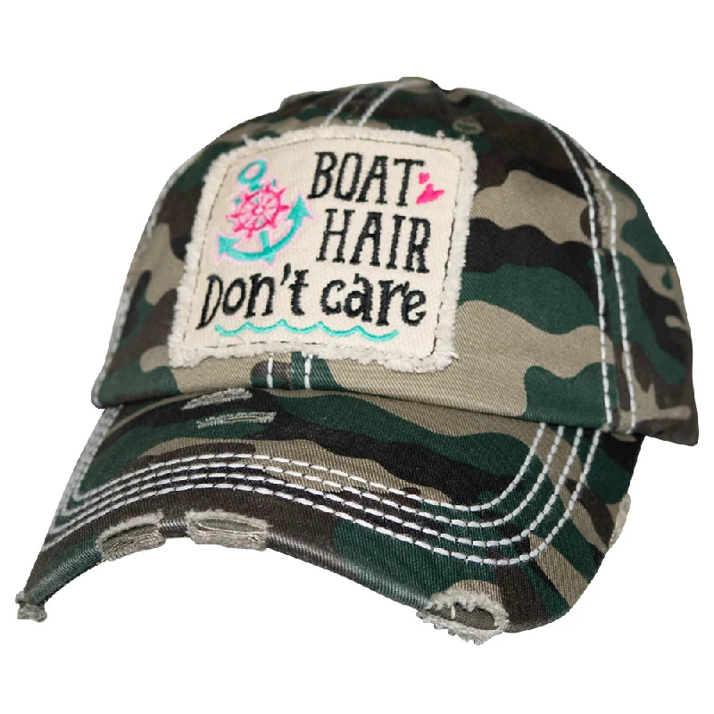 baseball cap with premium stitching-KBV-1356 Boat Hair Don't Care Camo