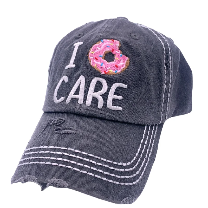 baseball cap with stretch fit-KBV-1360 I Donut Care Black