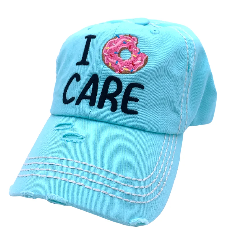 baseball cap for rave parties-KBV-1360 I Donut Care Diamond Blue