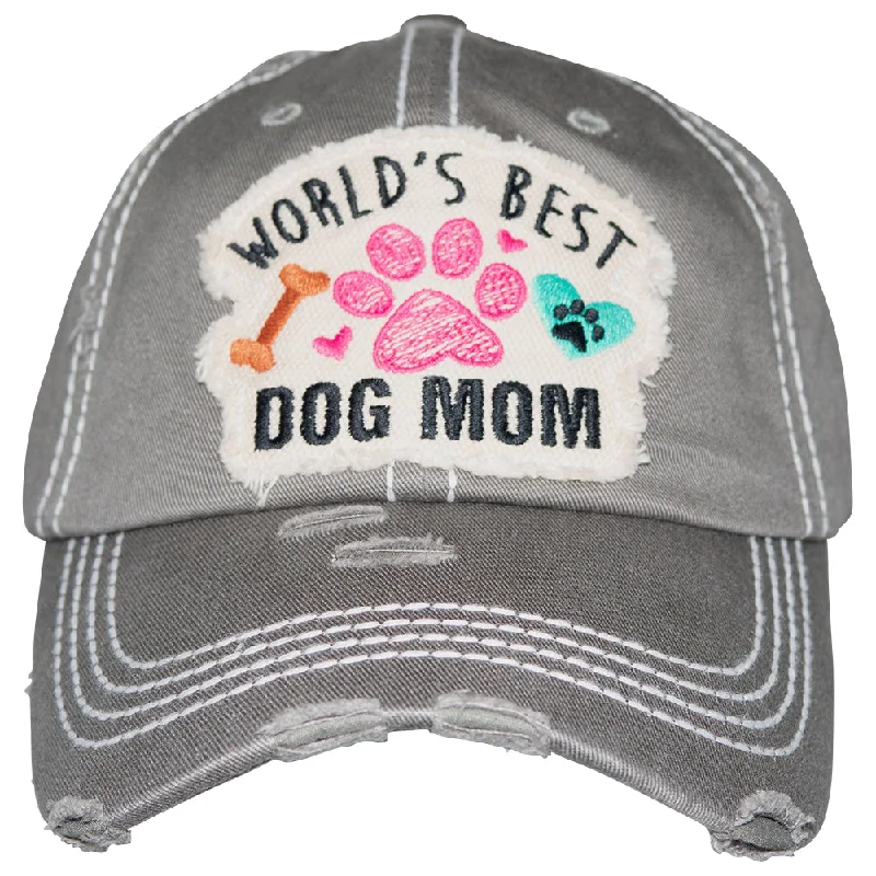 baseball cap for everyday wear-KBV-1362 World's Best Dog Mom Moss