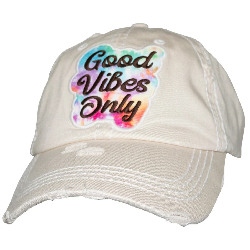 baseball cap for workout sessions-KBV-1364 Good Vibes Only Stone