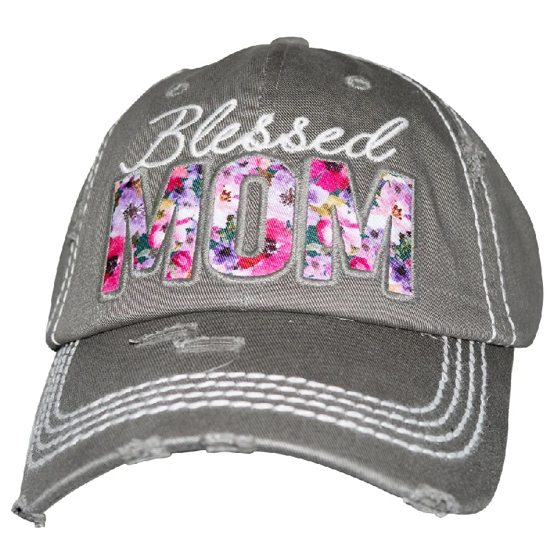 baseball cap for sunny hikes-KBV-1365 Blessed Mom Moss